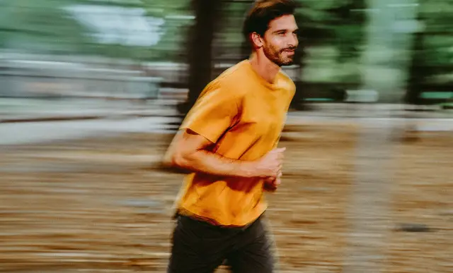 Man running outside.